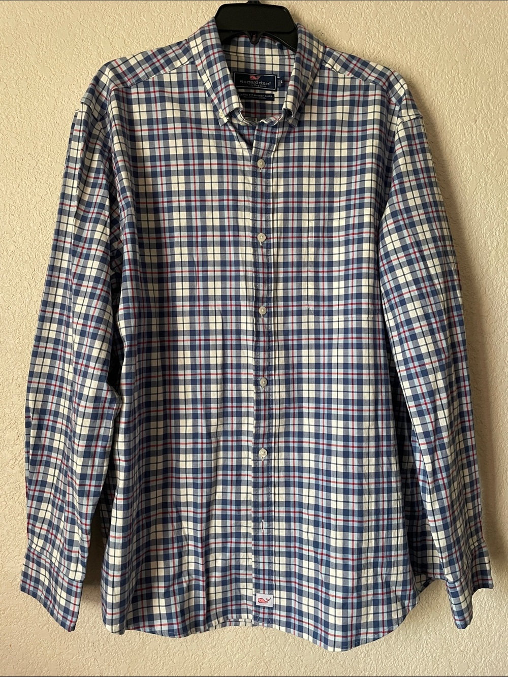 Vineyard Vines Men’s Blue Plaid Button-Down Shirt